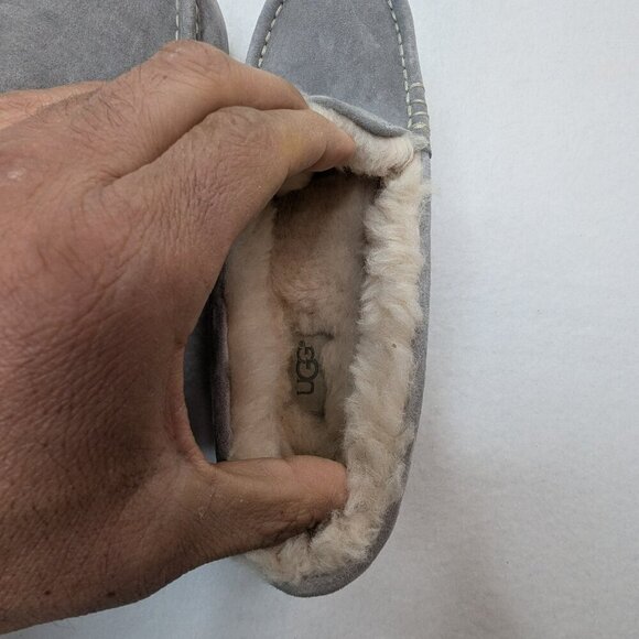 Ugg Ansley Light Grey Gray Shearling Lined Moccasin Shoe English & Arabic - Picture 9 of 14